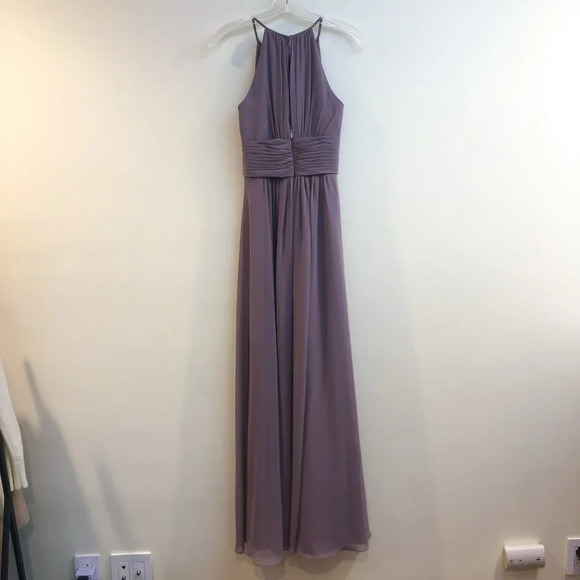 AZAZIE Mauve Chiffon Halter Formal Bridesmaids Maxi Dress C - Picture 5 of 9